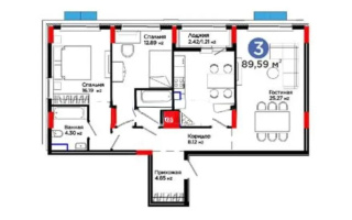 Продажа 3-комнатной квартиры, 90 м², ул. Е-900, дом  8 - Продажа квартир в Астане