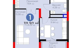 Продажа 1-комнатной квартиры, 38.9 м², ул. Бухар жырау, дом  33 - Продажа  однокомнатных квартир в Астане без посредников