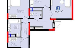 Продажа 3-комнатной квартиры, 89.41 м², ул. Рыскулова, дом  18/1 - Продажа  трехкомнатных квартир в Астане