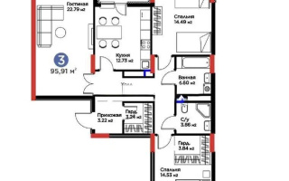 Продажа 3-комнатной квартиры, 95.91 м² - Продажа квартир в р-не Сарайшык Астаны