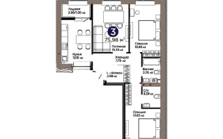 Продажа 3-комнатной квартиры, 76 м² - Продажа  трехкомнатных квартир в новостройках Астаны