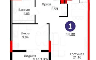 Продажа 2-комнатной квартиры, 44.3 м², ул. Е-429, дом  14 - Продажа  двухкомнатных квартир в новостройках Астаны без посредников