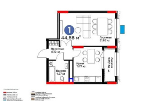 Продажа 1-комнатной квартиры, 44.68 м², пр. Аль-Фараби, дом  3/2 - Продажа квартир в Казахстане