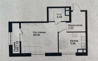 Продажа 1-комнатной квартиры, 43.87 м², ул. Симферопольская, дом  1/2 - Продажа квартир в Казахстане