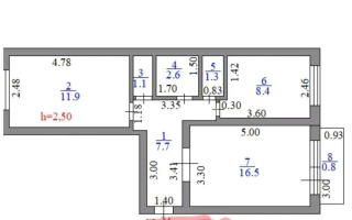 Продажа 2-комнатной квартиры, 50.3 м², ул. Валиханова, дом  27/1 - Продажа квартир в Астане