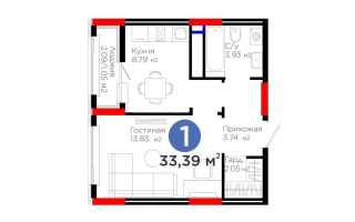 Продажа 1-комнатной квартиры, 33.53 м² - Продажа однокомнатных квартир в Астане