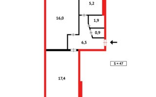 Продажа 2-комнатной квартиры, 49 м²