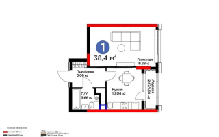 Продажа 1-комнатной квартиры, 38.4 м², ул. Жошы хана, дом  10 - Продажа  однокомнатных квартир в Астане с фото