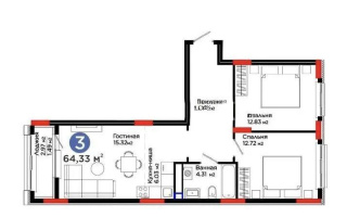 Продажа 3-комнатной квартиры, 64 м², пр. Туран, дом  55/16 - Продажа  трехкомнатных квартир в Астане