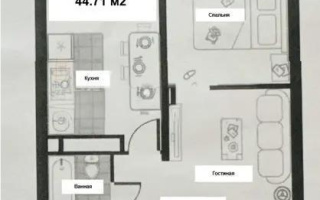 Продажа 2-комнатной квартиры, 44.71 м², пр. Райымбека, дом  348/1 - Продажа  двухкомнатных квартир в новостройках Алматы с фото