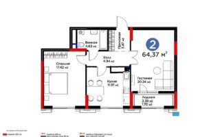 Продажа 2-комнатной квартиры, 64.37 м² - Продажа двухкомнатных квартир в Казахстане - страница 9