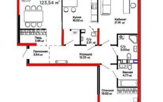 Продажа 3-комнатной квартиры, 123.54 м², пер. Лебедева, дом  1/1 - Продажа  трехкомнатных квартир в новостройках Алматы без посредников с фото