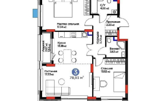 Продажа 3-комнатной квартиры, 78.9 м², ул. Жошы хана, дом  10 - Продажа квартир в Казахстане