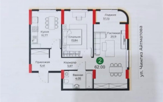 Продажа 2-комнатной квартиры, 62 м², ул. Е-429, дом  26 - Продажа квартир в Астане