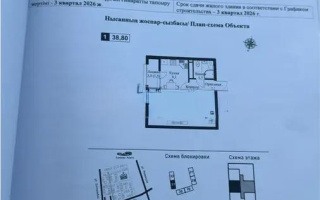 Продажа 1-комнатной квартиры, 38.8 м², ул. Рыскулова, дом  2б/1 - Продажа  однокомнатных квартир в Алматы с фото
