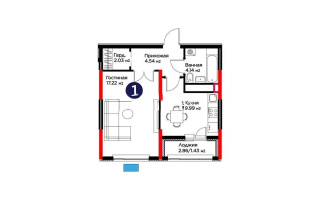 Продажа 1-комнатной квартиры, 39.35 м², ул. Е-908, дом  23 стр - Продажа квартир в Казахстане