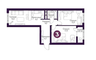 Продажа 3-комнатной квартиры, 72 м², пр. Рыскулова, дом  2б/2 - Продажа  трехкомнатных квартир в новостройках Алматы без посредников с фото