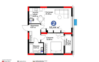Продажа 2-комнатной квартиры, 53.44 м² - Продажа двухкомнатных квартир от собственников в Астане - страница 50