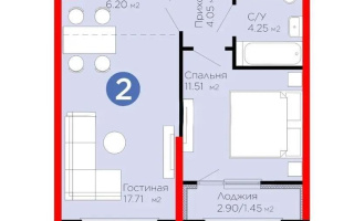 Продажа 2-комнатной квартиры, 45.17 м², ул. Белжайлау, дом  47а - Продажа квартир в Наурызбайском р-не Алматы