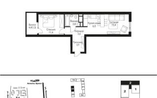 Продажа 2-комнатной квартиры, 45.4 м² - Продажа квартир в новостройках Алматы без посредников