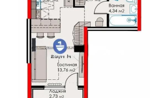 Продажа 1-комнатной квартиры, 28.61 м², мкр. Гажайып, дом  11/15а - Продажа  однокомнатных квартир в новостройках Алматы