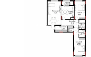 Продажа 3-комнатной квартиры, 109.68 м², ул. Хусейна бен Талала, дом  9/3 стр - Продажа  трехкомнатных квартир в Астане