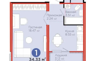 Продажа 1-комнатной квартиры, 34.33 м², ул. Толе би, дом  24 - Продажа  однокомнатных квартир в Астане