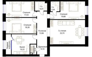 Продажа 4-комнатной квартиры, 134 м², ул. Жошы хана, дом  12/3 - Продажа  четырехкомнатных квартир в Астане с фото