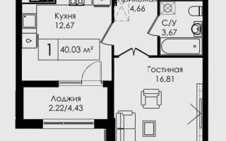 Продажа 1-комнатной квартиры, 40.3 м², пр. Улы Дала, дом  29/1 - Продажа  однокомнатных квартир в новостройках Астаны