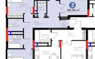 Продажа 3-комнатной квартиры, 89.28 м², пр. Туран, дом  57/6 - Продажа квартир в Астане с фото