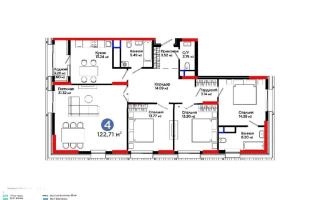 Продажа 4-комнатной квартиры, 122.7 м², ул. Рыскулова, дом  1/1 - Продажа  четырехкомнатных квартир в Астане