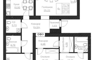 Продажа 4-комнатной квартиры, 121.8 м², ул. Нажимеденова, дом  52б - Продажа  четырехкомнатных квартир в новостройках Астаны