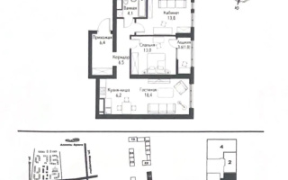 Продажа 3-комнатной квартиры, 70.2 м², ул. Рыскулова, дом  2б/1 - Продажа  трехкомнатных квартир в новостройках Алматы