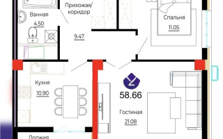 Продажа 2-комнатной квартиры, 58.66 м², ул. Е-882, дом  7 - Продажа  двухкомнатных квартир в новостройках Астаны