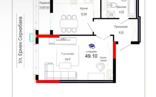 Продажа 2-комнатной квартиры, 49 м², ул. Е-882, дом  7 - Продажа  двухкомнатных квартир в новостройках Астаны