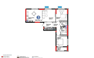 Продажа 3-комнатной квартиры, 80.44 м², пр. Туран, дом  43/6 - Продажа  трехкомнатных квартир в новостройках Астаны с фото