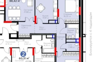 Продажа 3-комнатной квартиры, 88.42 м², ул. Бухар жырау, дом  33 - Продажа  трехкомнатных квартир в Астане без посредников