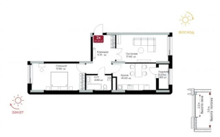 Продажа 2-комнатной квартиры, 66.2 м², ул. Е-36, дом  5 - Продажа  двухкомнатных квартир в Астане без посредников