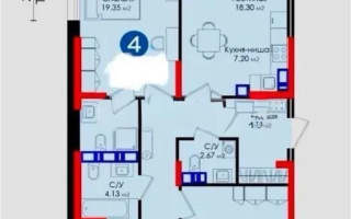 Продажа 4-комнатной квартиры, 110 м², ул. Минина, дом  14а - Продажа  четырехкомнатных квартир в новостройках Алматы