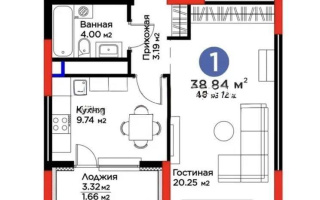Продажа 1-комнатной квартиры, 39 м², пр. Туран, дом  55/5 - Продажа квартир в Казахстане