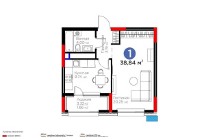 Продажа 1-комнатной квартиры, 38.8 м² - Продажа квартир в р-не Нура Астаны