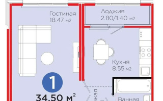 Продажа 1-комнатной квартиры, 34.5 м², пр. Улы Дала, дом  14 стр - Продажа  однокомнатных квартир в новостройках Астаны