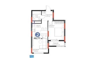 Продажа 2-комнатной квартиры, 46.77 м² - Продажа двухкомнатных квартир в монолитно-каркасном доме в Астане