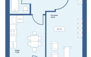 Продажа 1-комнатной квартиры, 43.3 м², Астана-Караганда тр., дом  4/3 - Продажа квартир в Астане