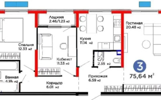 Продажа 3-комнатной квартиры, 75.64 м², мкр. Гажайып, дом  11/16а - Продажа квартир в Алматы