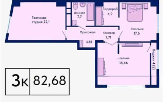 Продажа 3-комнатной квартиры, 82.68 м², пр. Туран, дом  89/3 - Продажа  трехкомнатных квартир в Астане