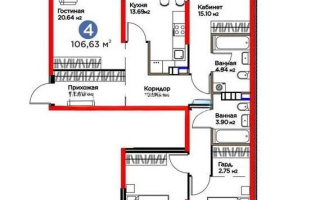 Продажа 4-комнатной квартиры, 107 м², мкр. Гажайып, дом  11/15а - Продажа квартир в Казахстане