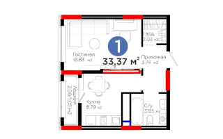 Продажа 1-комнатной квартиры, 33.37 м², ул. Е-908, дом  23 стр - Продажа  однокомнатных квартир в новостройках Астаны