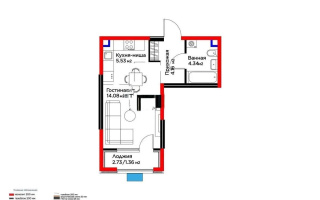 Продажа 1-комнатной квартиры, 29.48 м², ул. Момышулы, дом  11/14а - Продажа  однокомнатных квартир в новостройках Алматы с фото
