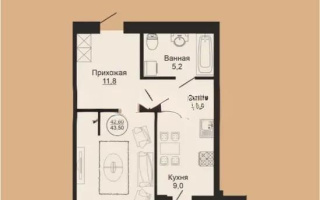 Продажа 1-комнатной квартиры, 43.5 м², ул. Жангельдина, дом  14 стр - Продажа квартир в Астане без посредников с фото